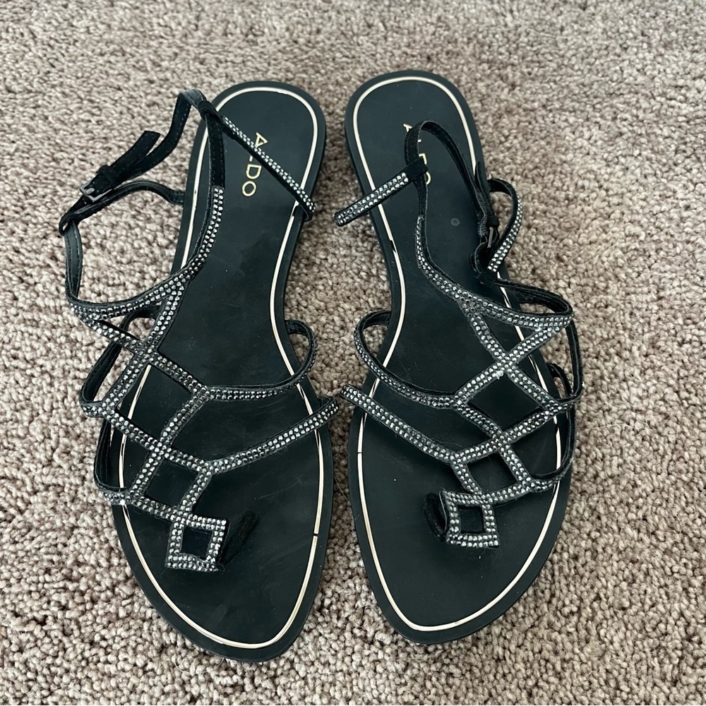 Aldo Women's 9 Blingy Flat Sandals